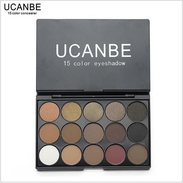 UCANBE Brand New Fashion 15 Earth Color Matte Pigment Glitter Eyeshadow Palette
