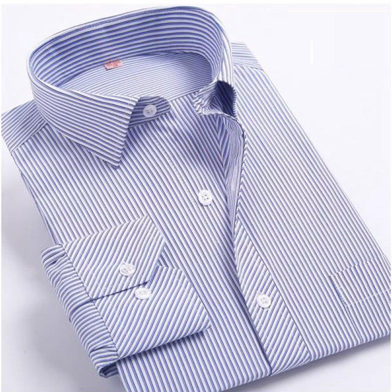 Fashion New 2016 Men Shirts Male Striped Formal Dress Shirt Long Sleeve Mens Brand Casual Shirts Plus Big Size US Size 5XL 6XL