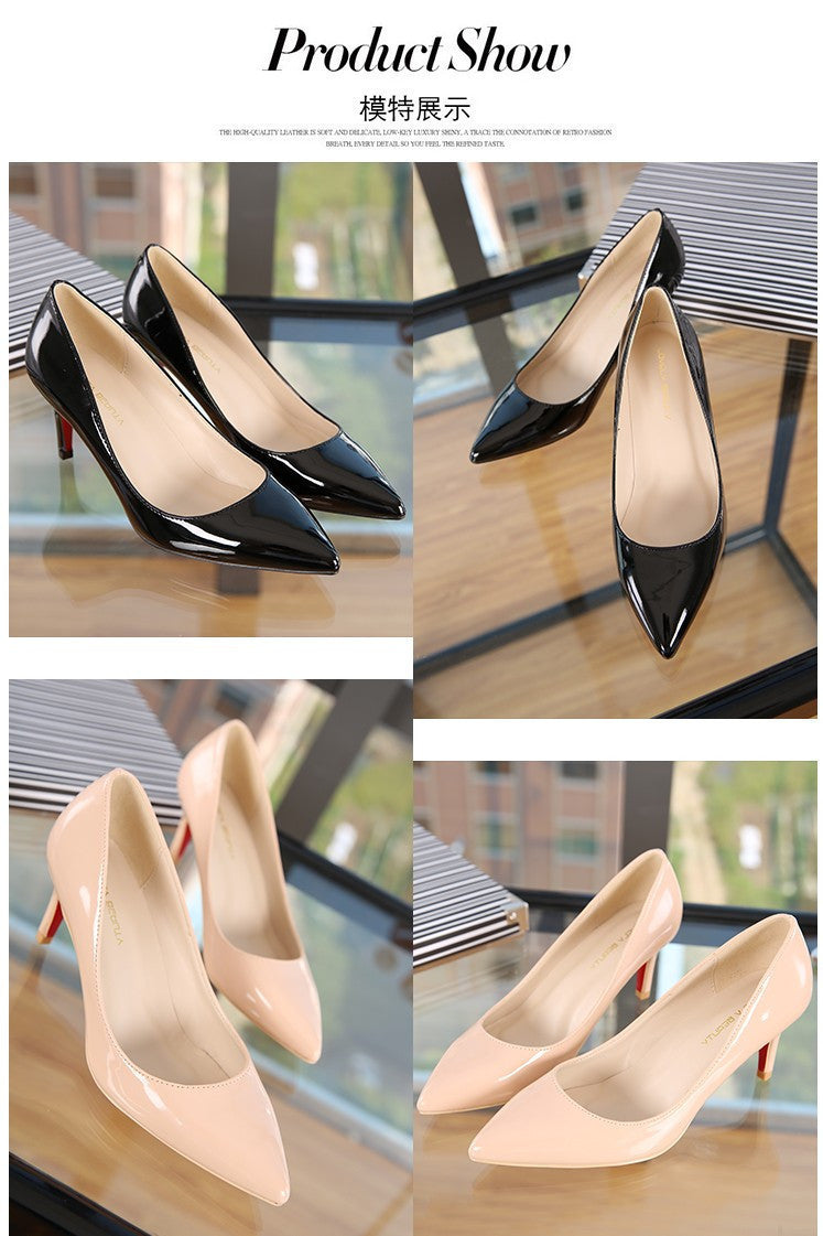 Women's Pumps 7cm Low Heels Comfortable Pointed Toe Ladies Work Pumps