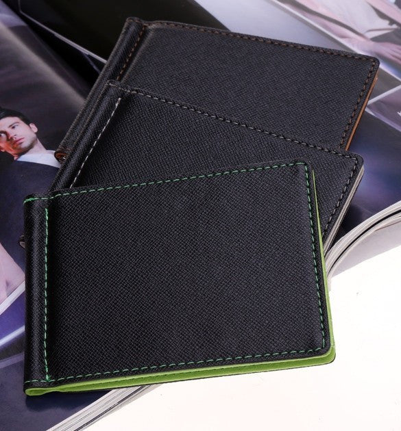 Men Wallet Short Skin Wallets Purses Fashion Synthetic Leather Money Clips Sollid Thin Wallet