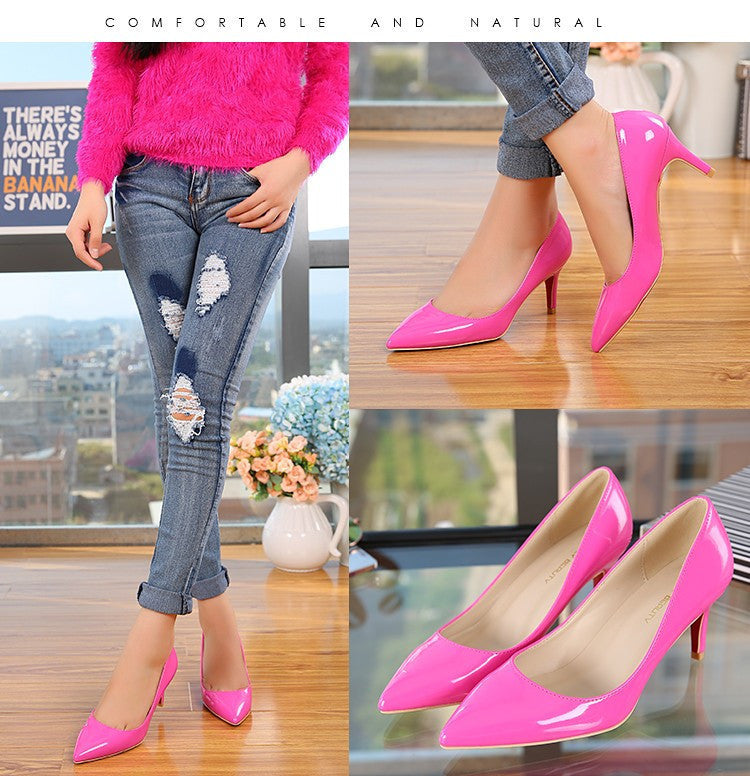 Women's Pumps 7cm Low Heels Comfortable Pointed Toe Ladies Work Pumps