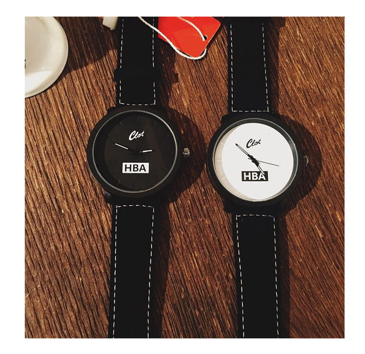 Fashion Brand HBA Leather Strap Unisex Watches Men Quartz Women Dress Watch Sports Military Relojes Geneva Wristwatch