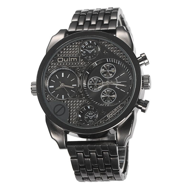 Oulm Luxury Brand Men Full Steel Watch Golden Antique Military Wristwatch