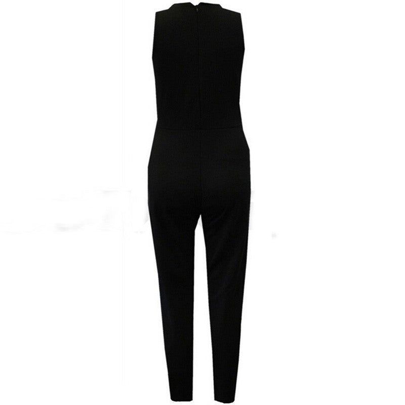 ZANZEA New Bodycon Jumpsuits 2016 Womens Sleeveless Lace Patchwork Rompers Playsuits Black Pants Plus Size XS-4XL Hot Sale