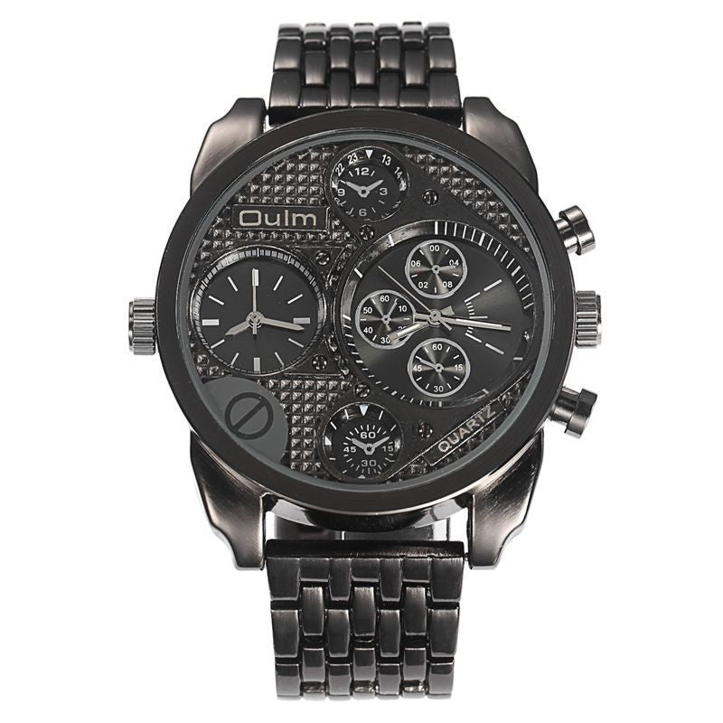 Oulm Luxury Brand Men Full Steel Watch Golden Antique Military Wristwatch