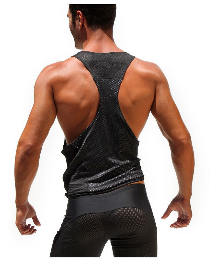 Mens Breathable Mesh Tank Tops Stronger Bodybuilding Equipment Fitness Gym Singlets Men's GYM Vest Wicking Sports Clothes
