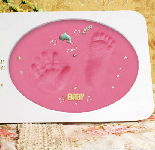 6 Colors baby care Air Drying Soft Clay Baby Handprint Footprint Imprint Kit