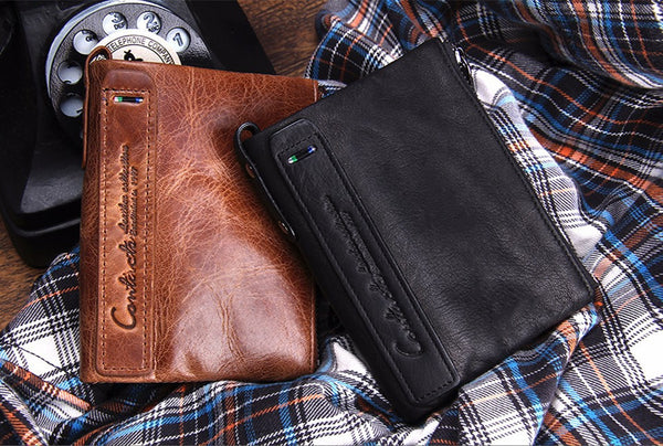 HOT!!! Genuine Crazy Horse Cowhide Leather Men Wallet Short Coin Purse Small Vintage Wallet Brand High Quality Vintage Designer