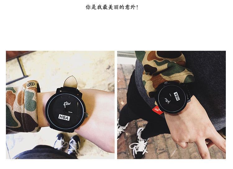 Fashion Brand HBA Leather Strap Unisex Watches Men Quartz Women Dress Watch Sports Military Relojes Geneva Wristwatch