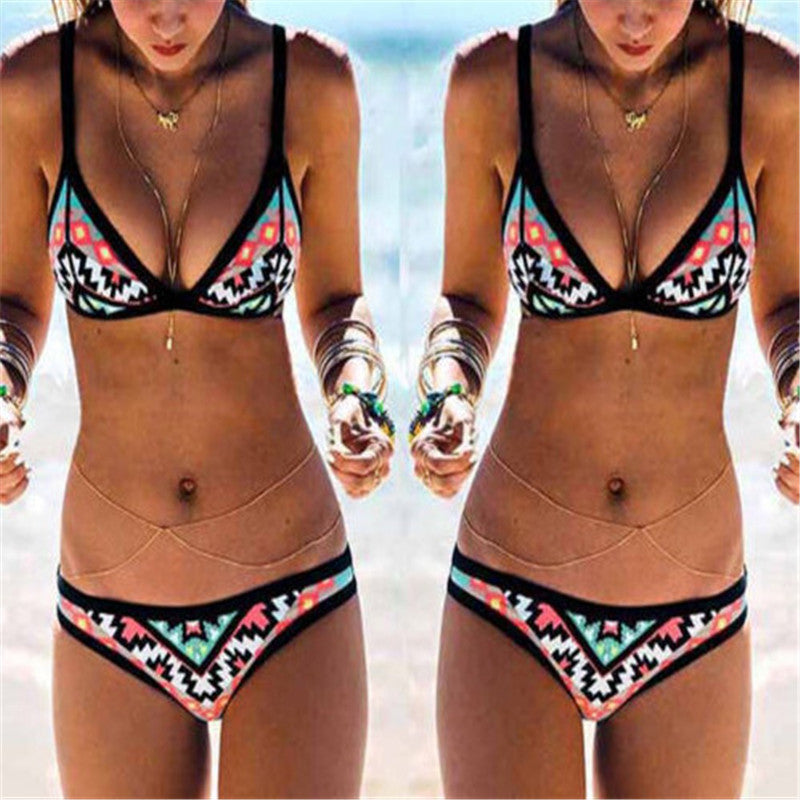 Hot Sale Women Bikinis Set Sexy Swimsuit Split Bathing Digital Printing Floral Swimwear Fashion Girl Lady Bikini Bandage Suit