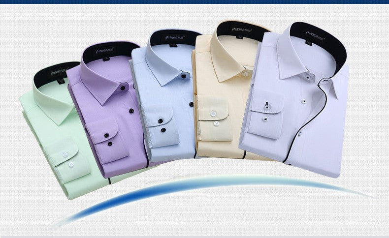 2016 New Design Fashion Collar Business Mens Dress Shirts Long Sleeve Formal Men Casual Shirts Office Clothing Plus Size XXL