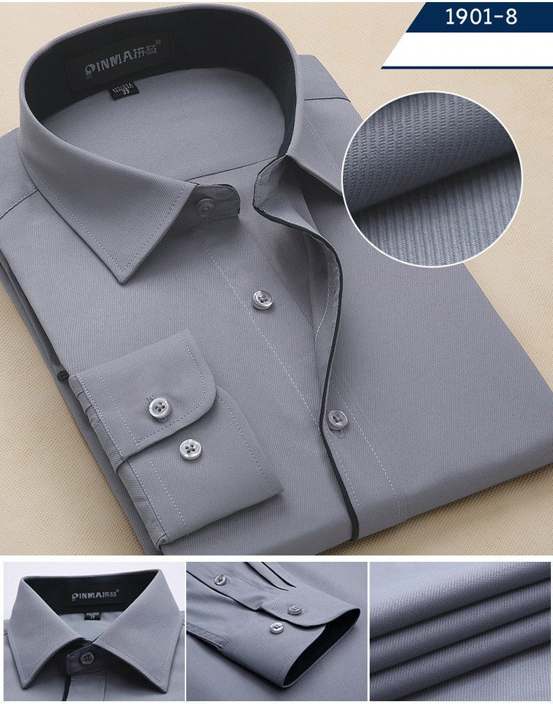 2016 New Design Fashion Collar Business Mens Dress Shirts Long Sleeve Formal Men Casual Shirts Office Clothing Plus Size XXL