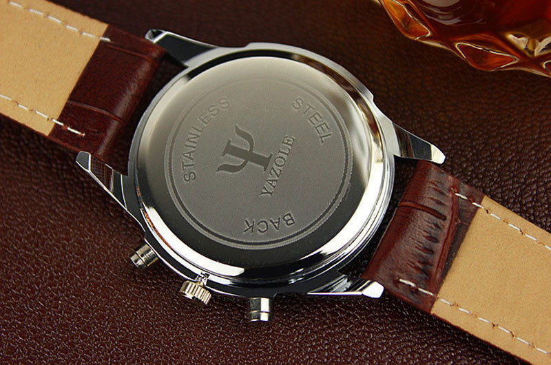 Splendid New Luxury Fashion Faux Leather Men Blue Ray Glass Quartz Analog Watches Casual Cool Watch Brand Men Watches 2016