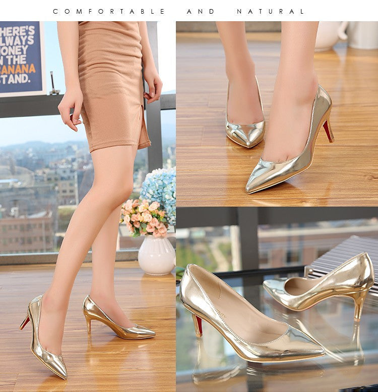 Women's Pumps 7cm Low Heels Comfortable Pointed Toe Ladies Work Pumps