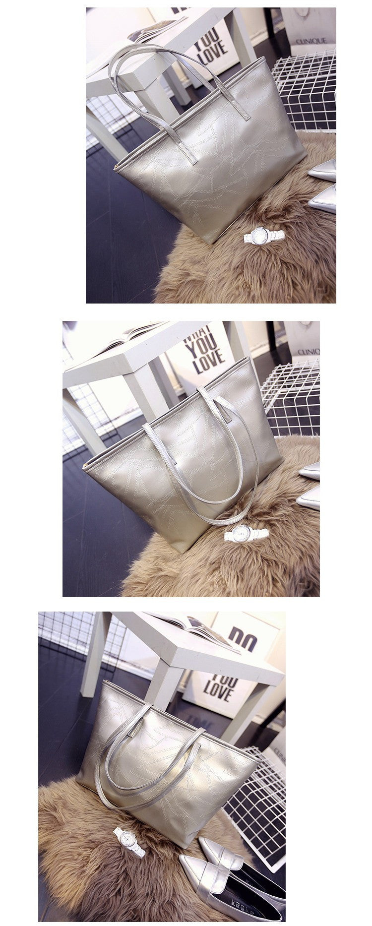 MICHAEL Contracted Designer PU Leather Tote Bag