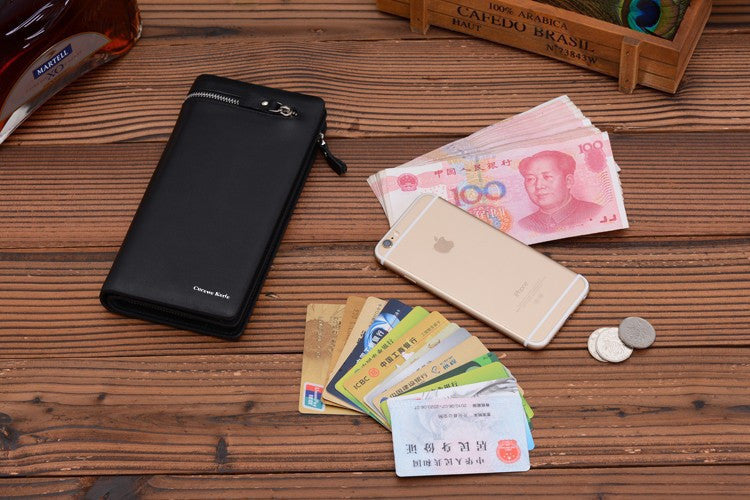 Genuine pu Leather Men Wallets Business Brand Card holder Coin Purse Men's Long Zipper Wallet Leather Clutch carteira masculina