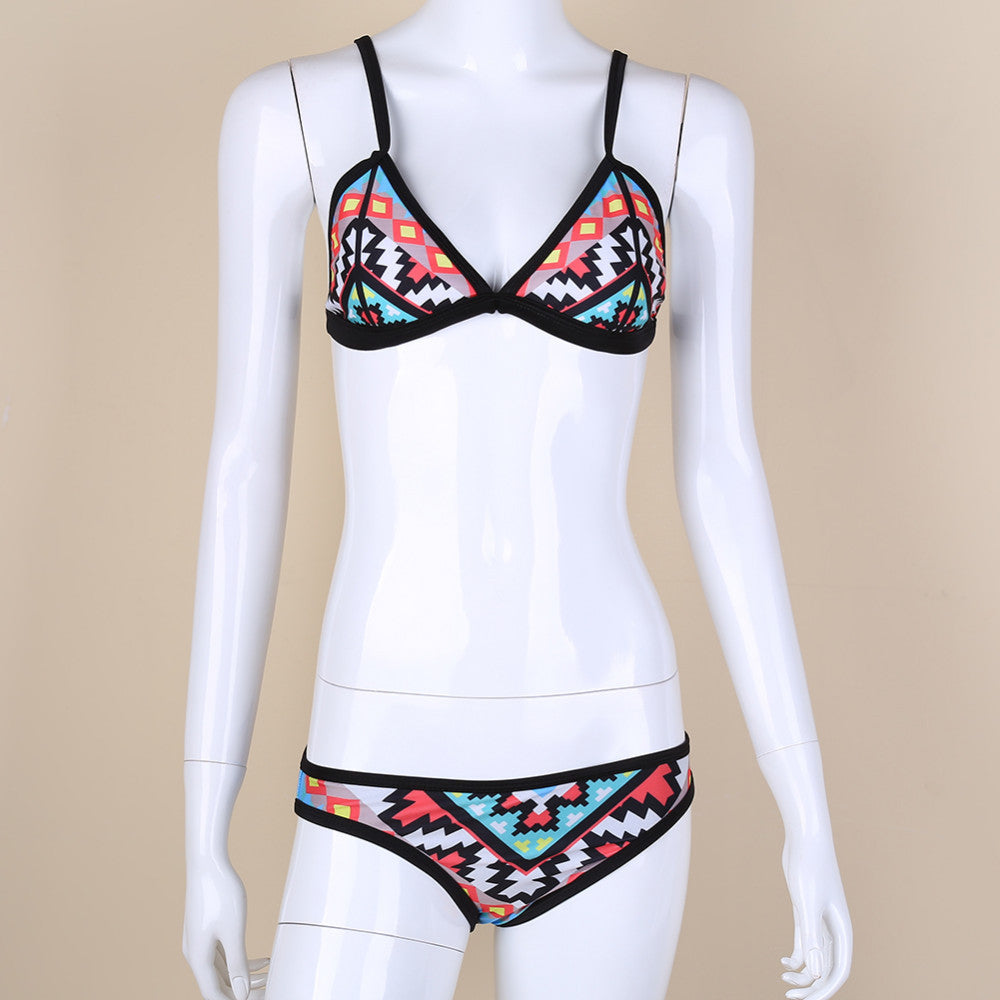 Hot Sale Women Bikinis Set Sexy Swimsuit Split Bathing Digital Printing Floral Swimwear Fashion Girl Lady Bikini Bandage Suit