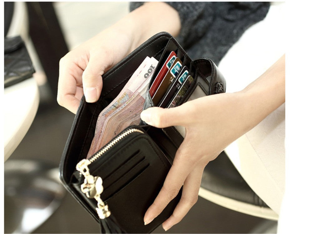 Sheepskin women wallet genuine leather diamond purse fashion multifunction cluthch