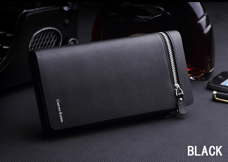 Genuine pu Leather Men Wallets Business Brand Card holder Coin Purse Men's Long Zipper Wallet Leather Clutch carteira masculina