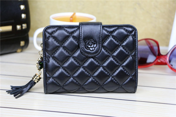 Sheepskin women wallet genuine leather diamond purse fashion multifunction cluthch