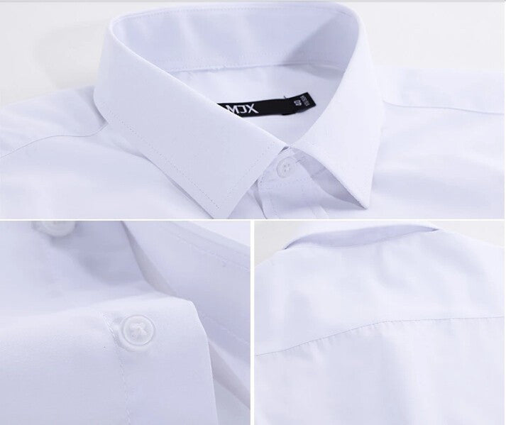 Men shirt short sleeve plus size 4xl cotton polyester famous brand casual men shirt slim fit dress white shirt