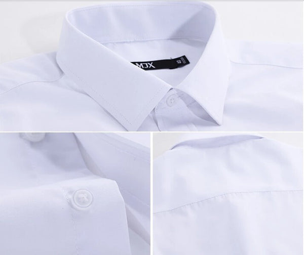 Men shirt short sleeve plus size 4xl cotton polyester famous brand casual men shirt slim fit dress white shirt