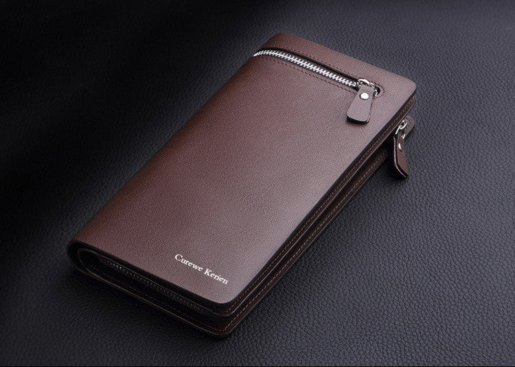 Genuine pu Leather Men Wallets Business Brand Card holder Coin Purse Men's Long Zipper Wallet Leather Clutch carteira masculina