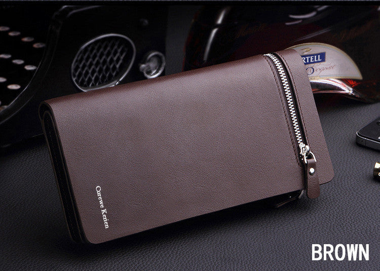 Genuine pu Leather Men Wallets Business Brand Card holder Coin Purse Men's Long Zipper Wallet Leather Clutch carteira masculina