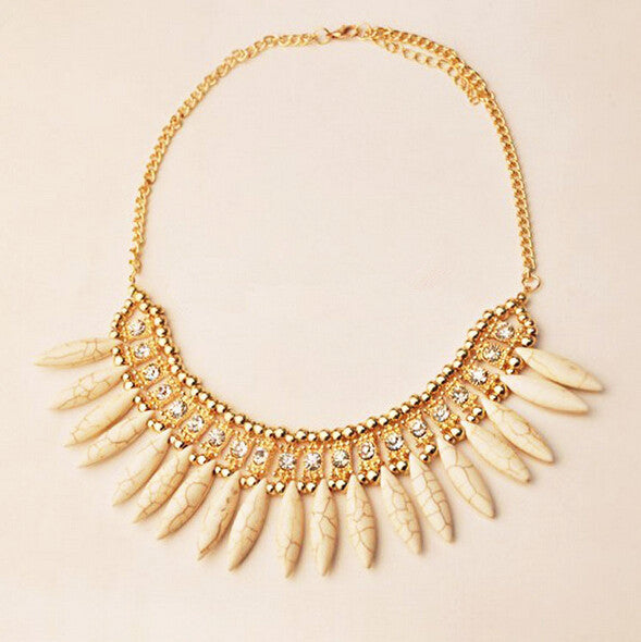 Fashion Women Crystal Pendant Chain Choker Chunky Statement Bib Necklace BOHO