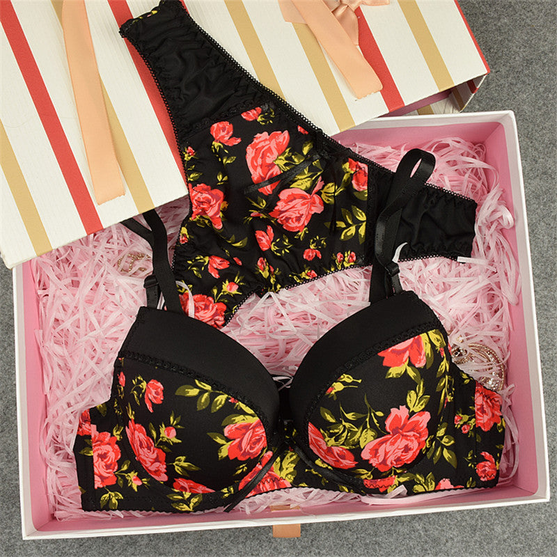 Julexy Sexy Brand 2016 Seamless printing BC French romantic lady bra brief sets