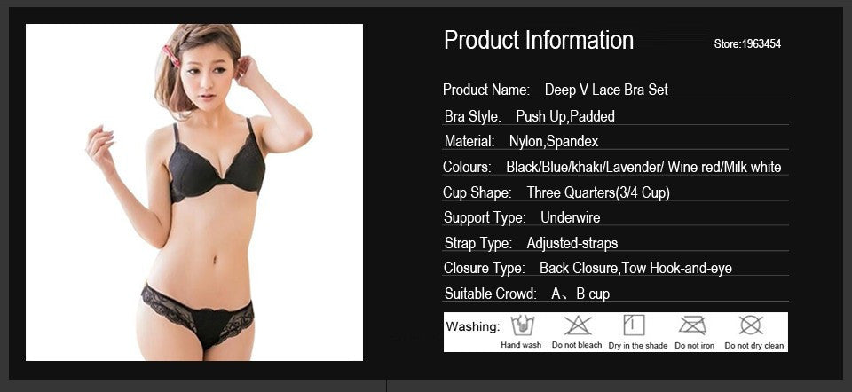 Sexy Women Bra Set Deep V Lace Underwire Bras Push Up Solid 32A-38C Lingerie Outfit Sexy Floral Sweet Comfy Fit Bowtie Sleepwear