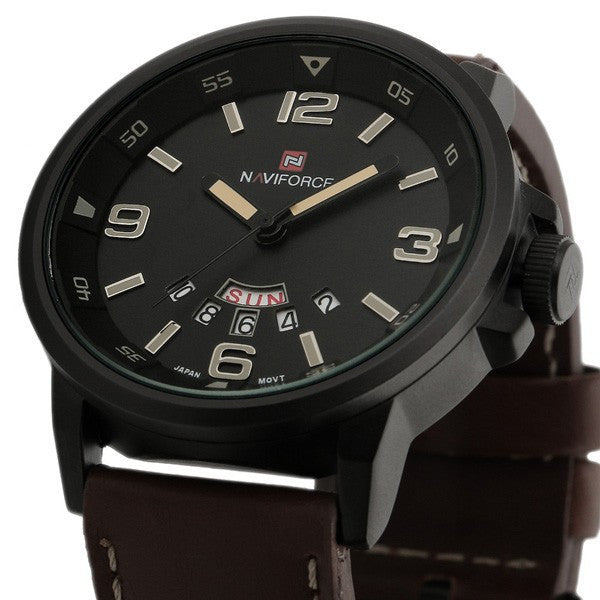 2016 New Brand Fashion Men Sports Watches Men's Quartz Hour Date Clock Man Leather Strap Military Army Waterproof Wrist watch
