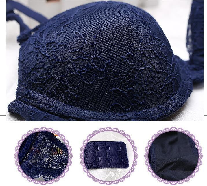 Sexy Women Bra Set Deep V Lace Underwire Bras Push Up Solid 32A-38C Lingerie Outfit Sexy Floral Sweet Comfy Fit Bowtie Sleepwear