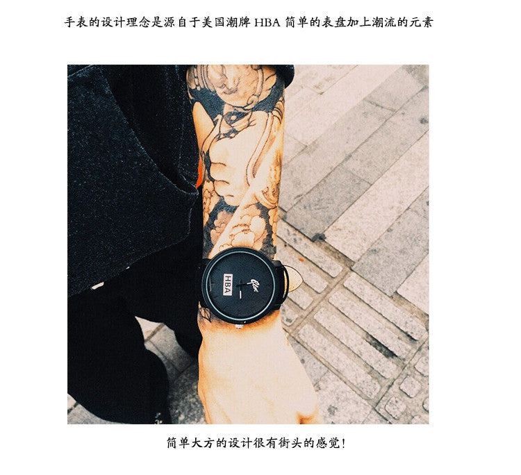 Fashion Brand HBA Leather Strap Unisex Watches Men Quartz Women Dress Watch Sports Military Relojes Geneva Wristwatch