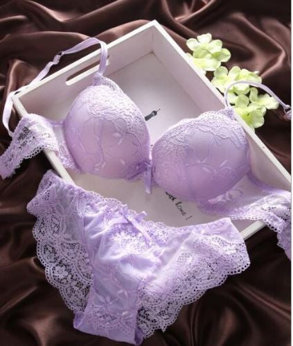 Sexy Women Bra Set Deep V Lace Underwire Bras Push Up Solid 32A-38C Lingerie Outfit Sexy Floral Sweet Comfy Fit Bowtie Sleepwear