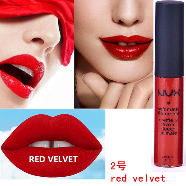 Maquiagem Brand Soft Matte Lip Cream Lip Gloss 12 Colors Red Velvet Waterproof Liquid Lipstick Lipgloss Matte Lips Makeup