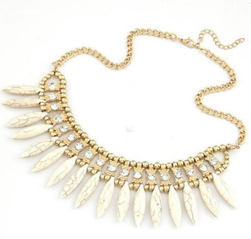Fashion Women Crystal Pendant Chain Choker Chunky Statement Bib Necklace BOHO