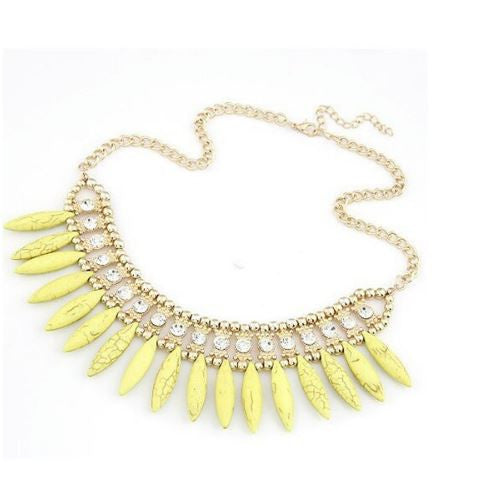 Fashion Women Crystal Pendant Chain Choker Chunky Statement Bib Necklace BOHO