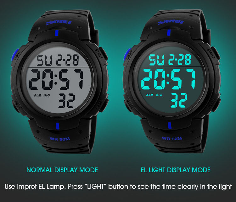 New 2016 Men Sports Watches 50M Waterproof Fashion Casual Digital LED Military Multi-Function Wristwatches