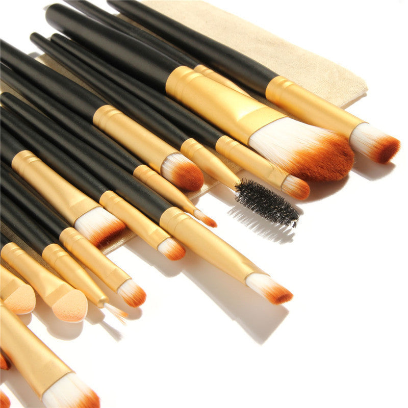 20Pcs Make Up Eyeshadow Eyebrow Mascara Lip Sponge Eyeliner Brushes Set Kit with Drawing Bag
