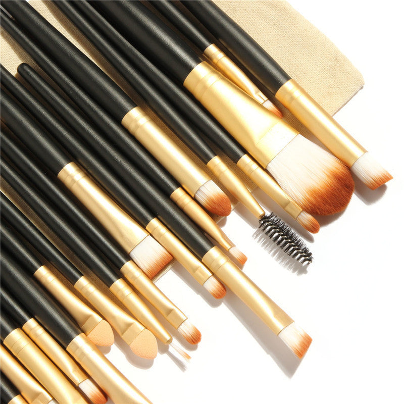 20Pcs Make Up Eyeshadow Eyebrow Mascara Lip Sponge Eyeliner Brushes Set Kit with Drawing Bag