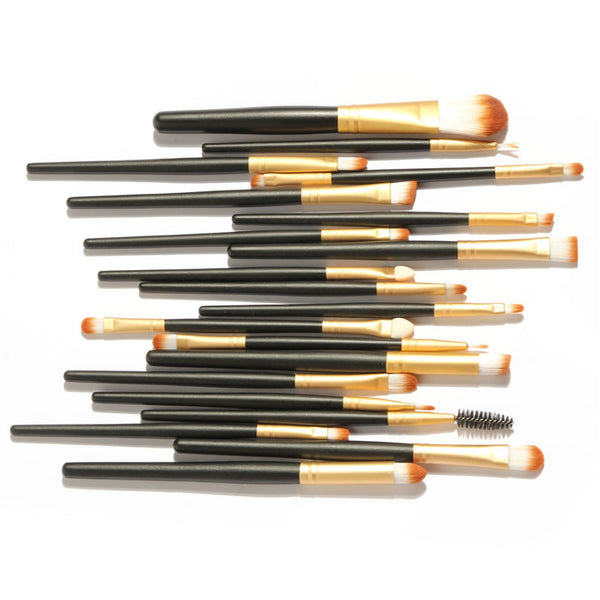 20Pcs Make Up Eyeshadow Eyebrow Mascara Lip Sponge Eyeliner Brushes Set Kit with Drawing Bag