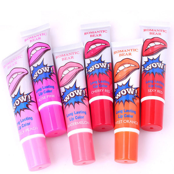 Romantic Bear Women Girls New Brand Lip Gloss matte waterproof TATTOO Magic Color Peel Mask Tint Pack Long Lasting Makeup lips
