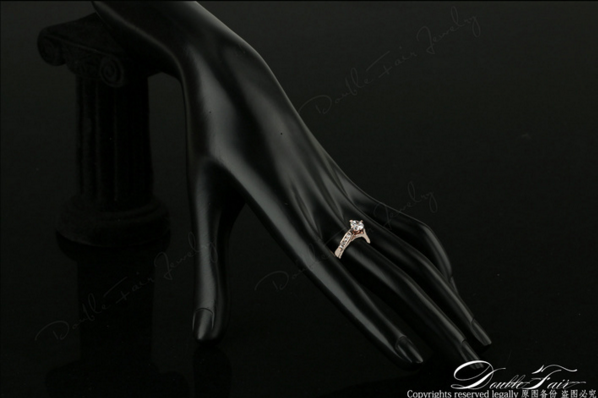 Crystal Paved Fashion 18K Rose/White Gold Plated Ring.