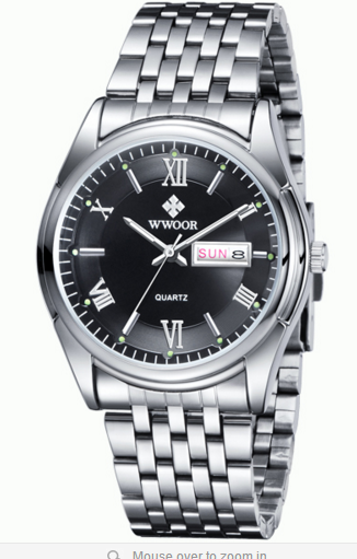 Men's Watch Date Day Stainless Steel Relojes Luminous