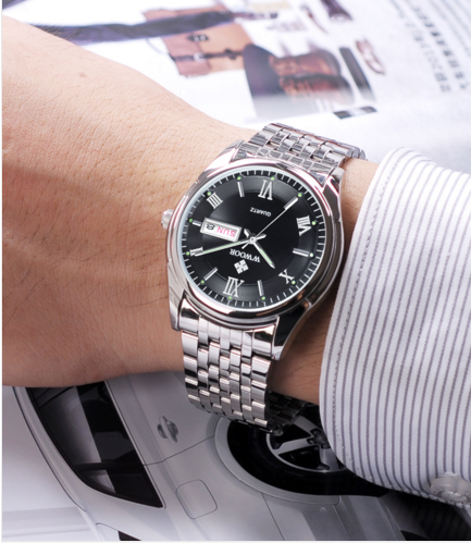 Men's Watch Date Day Stainless Steel Relojes Luminous