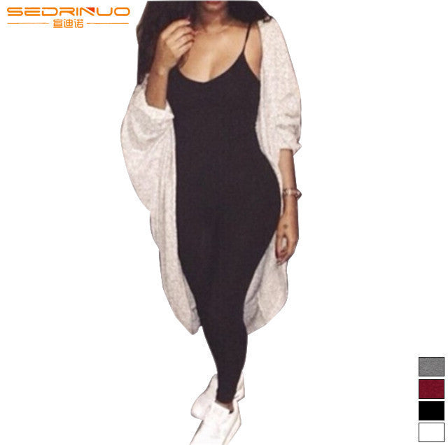 Sedrinuo 2016 Summer New Arrival Regular Casual Fashion V-Neck Sexy Rompers Womens Jumpsuit for Women 4 Colors Jumpsuit