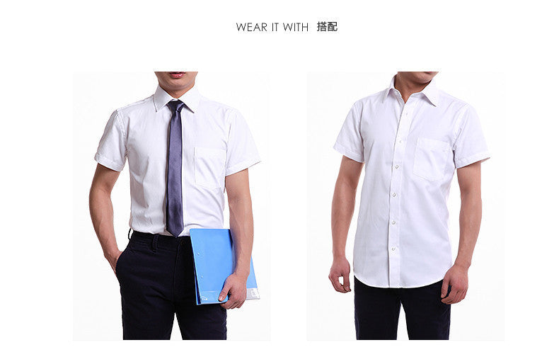 Men shirt short sleeve plus size 4xl cotton polyester famous brand casual men shirt slim fit dress white shirt