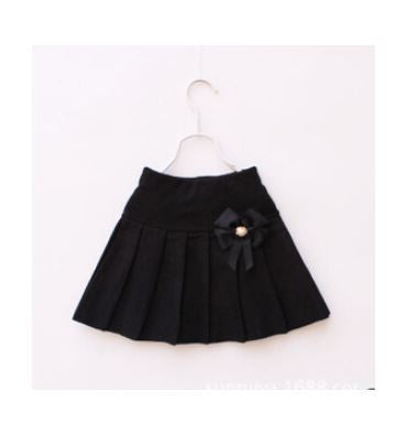 New Winter Children Skirts For Girls 2015 Bow Faldas Woolen Faldas High Waist Kids Baby Skirt Girl Pleated Saia Infantil 7Color