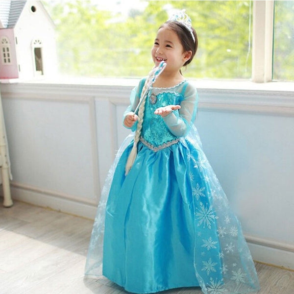High Quality Girl Dresses Princess Children Clothing Anna Elsa Cosplay Costume Kid's Party Dress Baby Girls Clothes